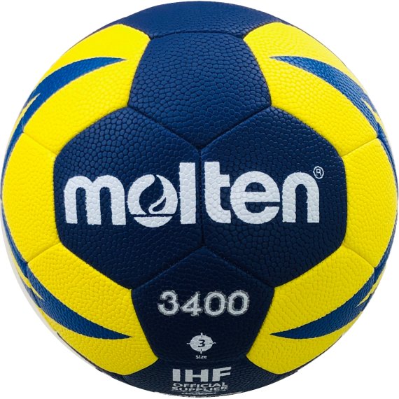 Molten Handball Top Trainingsball H3X3400-NB, blau/gelb/blau